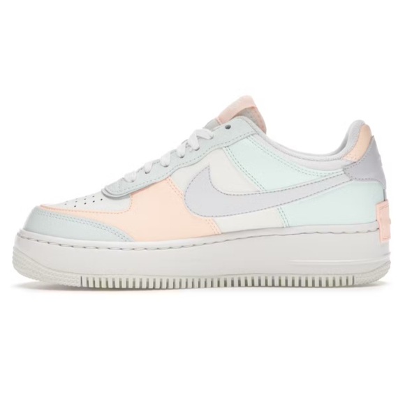 Nike Air Force 1 Low Shadow Green White and Pink Sneakers Size 10.5 - Picture 2 of 9
